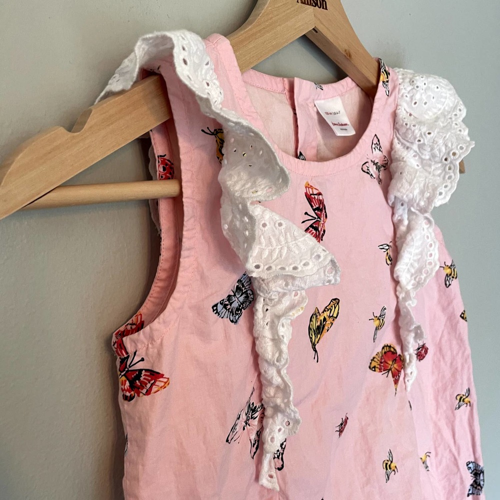 Hanna Andersson Woven Pink Butterfly Swing Dress in Pink SZ 6-7Y - Picture 11 of 16